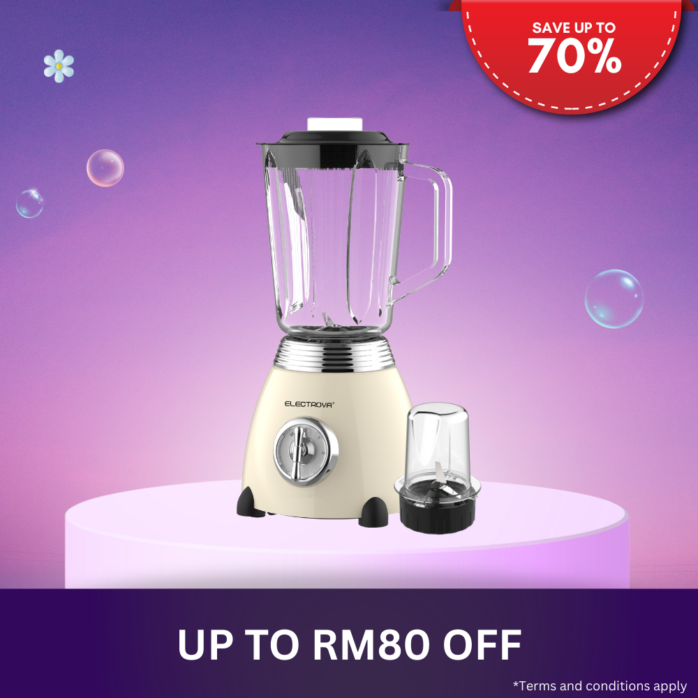 Electrova Classic 50's Series 2 in 1 Glass Jar Blender & Grinder