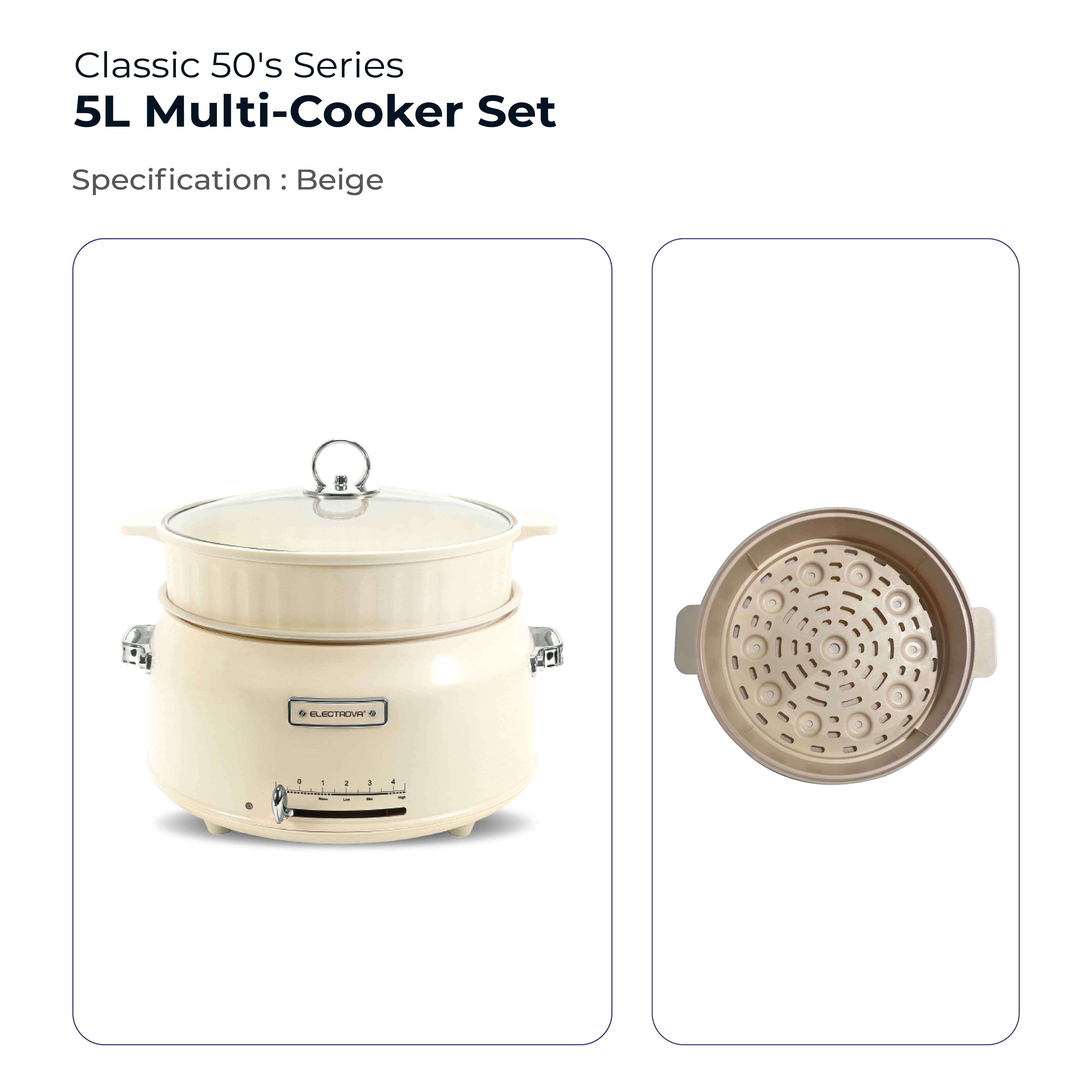 Electrova Classic 50's Series Multi-Functional Cooker (5L)