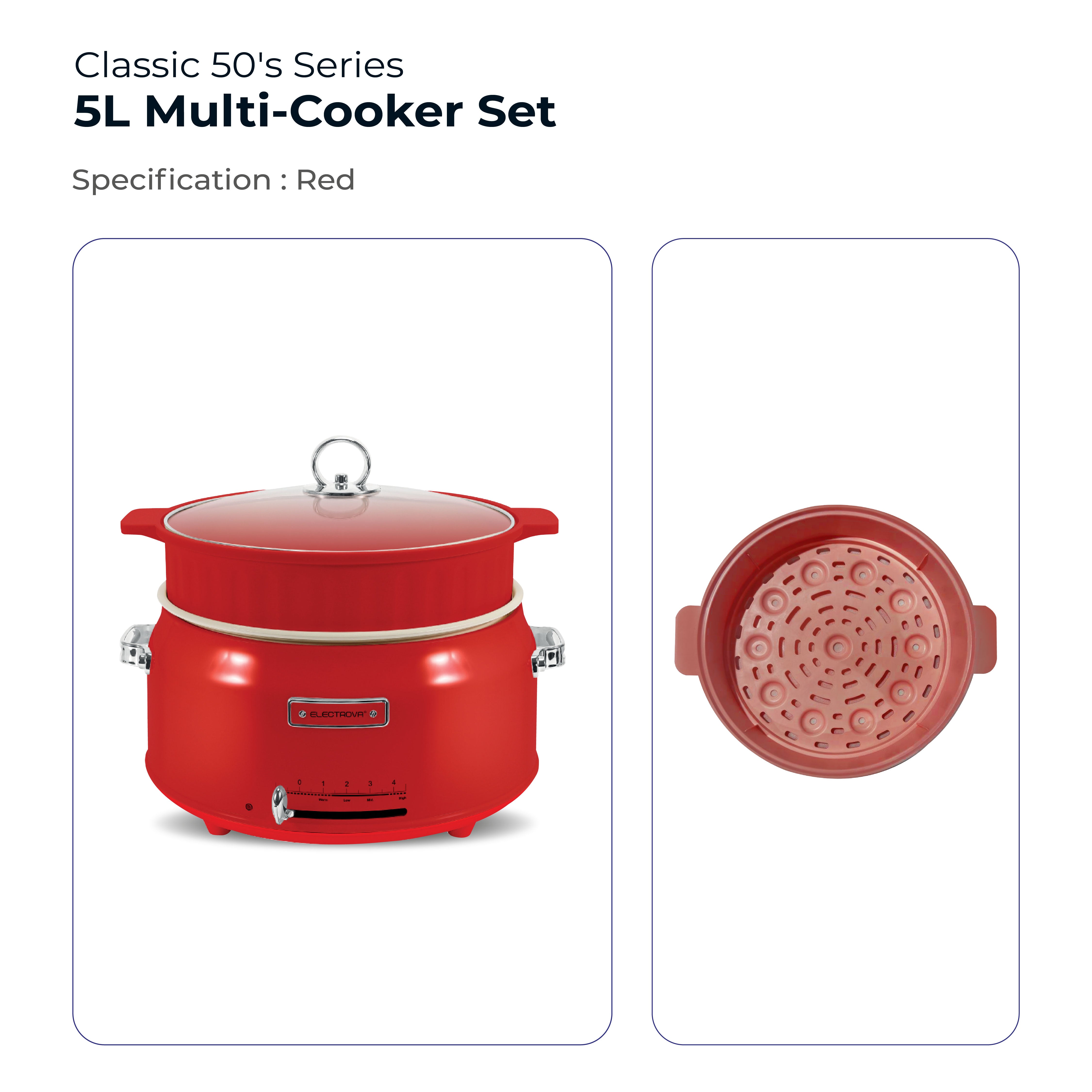 Electrova Classic 50's Series Multi-Functional Cooker (5L)