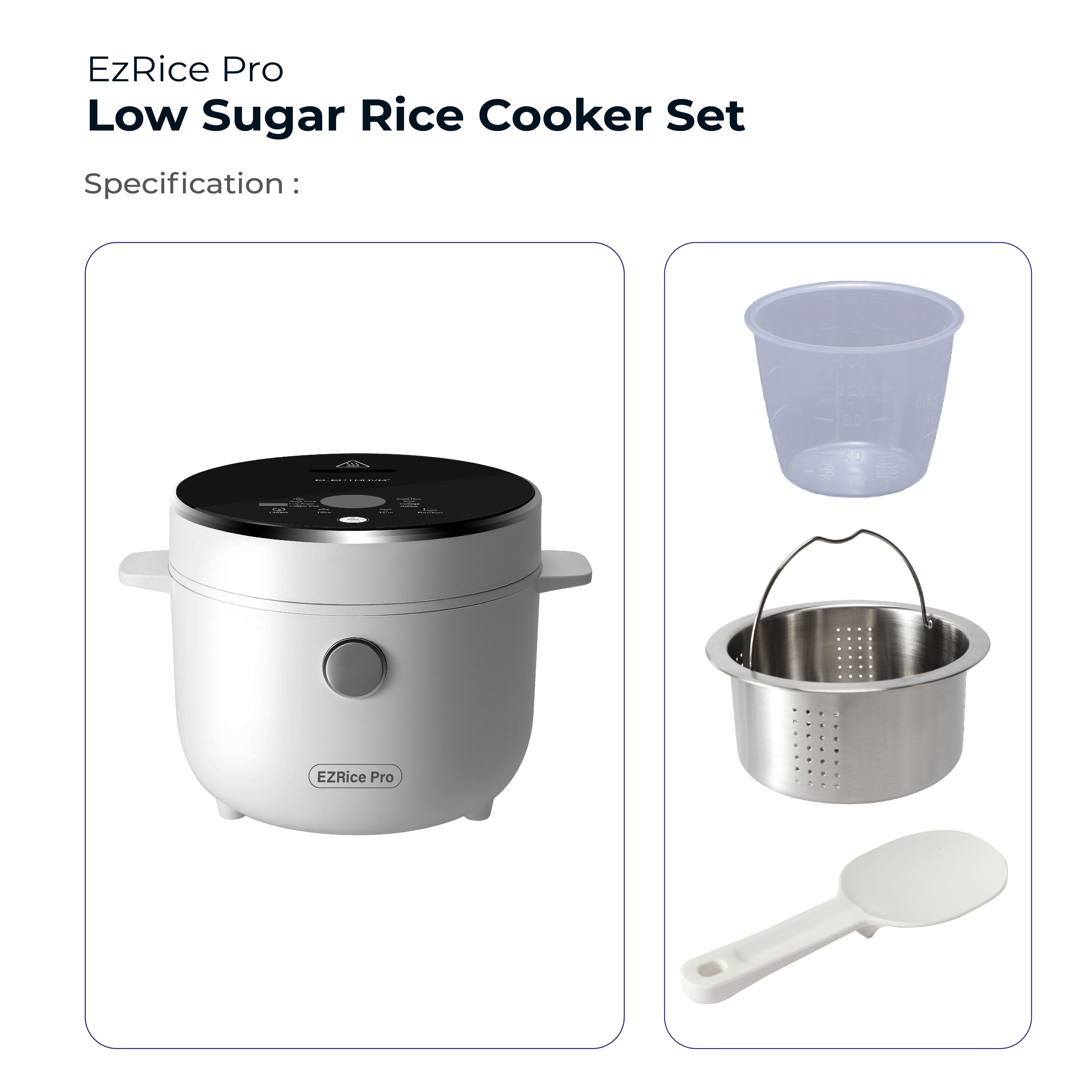Electrova Wave Sensor Digital Low Sugar Rice Cooker EzRice Pro