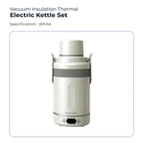 White Electrova Portable Vacuum Insulation Thermal Electric Kettle with temperature control display