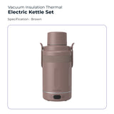 Brown Electrova Portable Vacuum Insulation Thermal Electric Kettle with temperature control display
