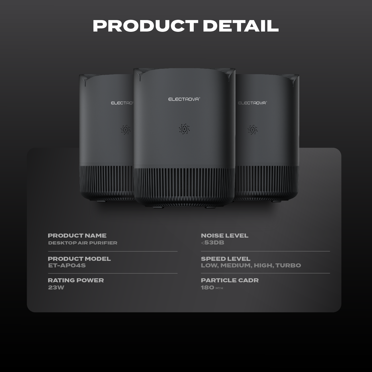 Electrova iPure AirCare 300 Series Desktop Air Purifier (Small)