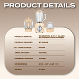 Essential 2-In-1 Glass Blender and Grinder