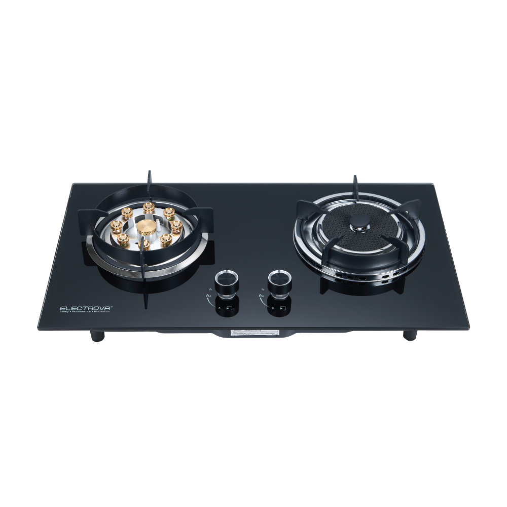 2 Cooker Table Electrova Double Burner Tempered Glass Gas Stove (Built-in / Table Top ...