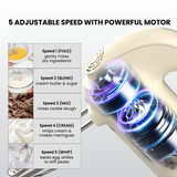 Electrova Classic 50's Series hand mixer featuring multiple speed settings for whisking, mixing and baking tasks