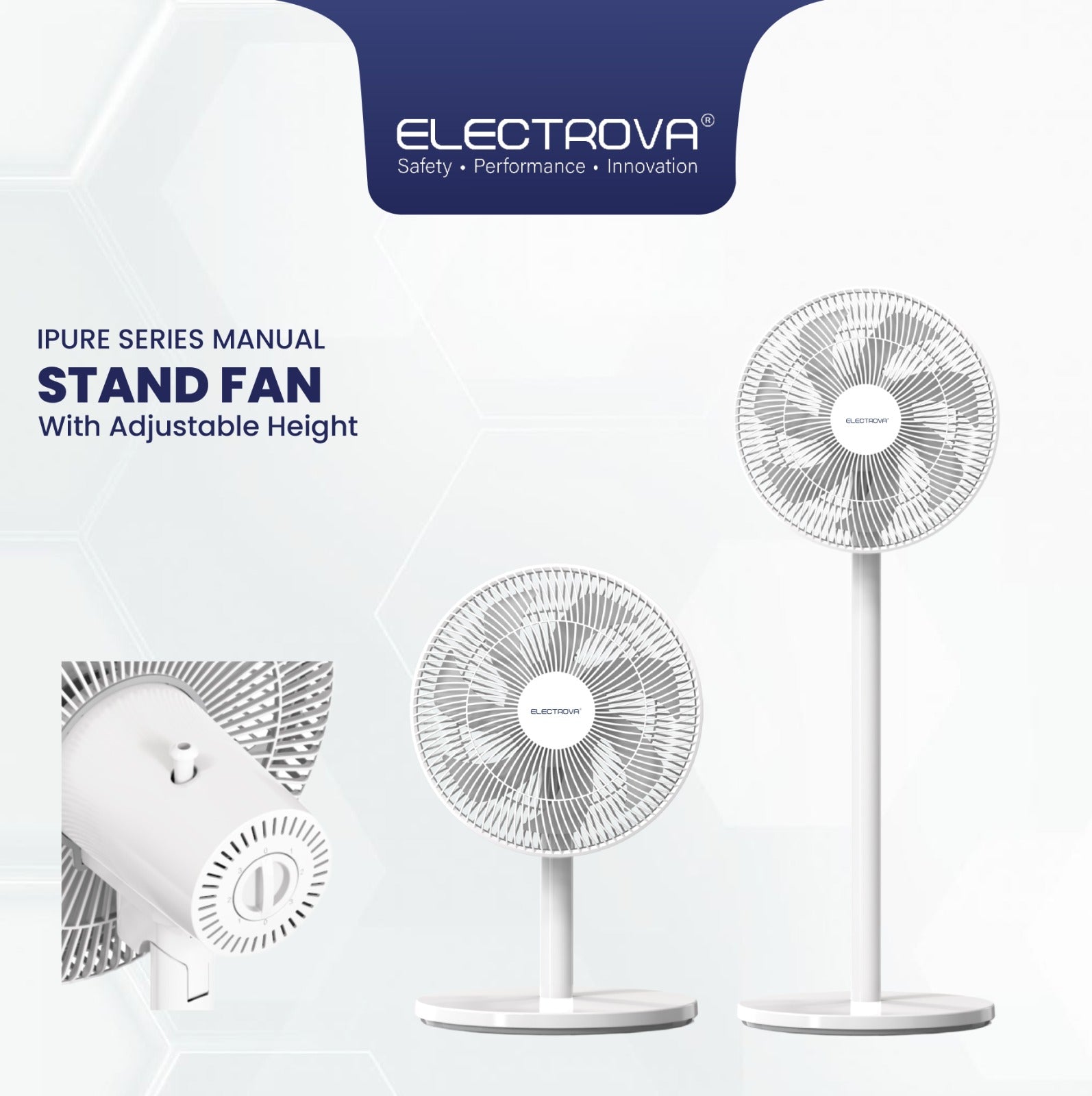 Electrova Electric Stand Fan with Adjustable Height iPure Series (Manual)