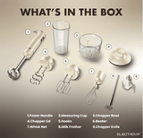 Electrova ProBlend Series 6 in 1 Multifunction Hand Blender Mixer Set (Food Processor)