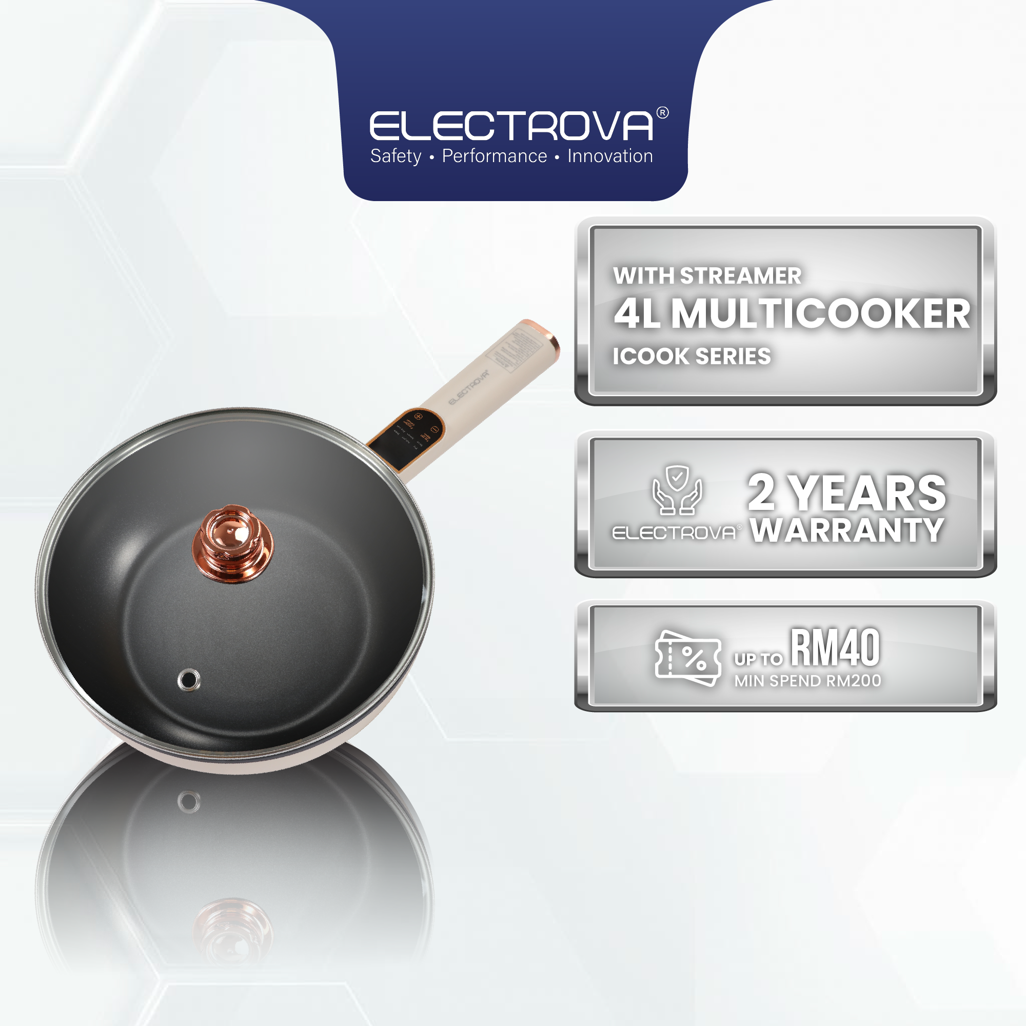 Electrova iCook Series 2 in 1 Multi- Function Cooker Pot (4L)