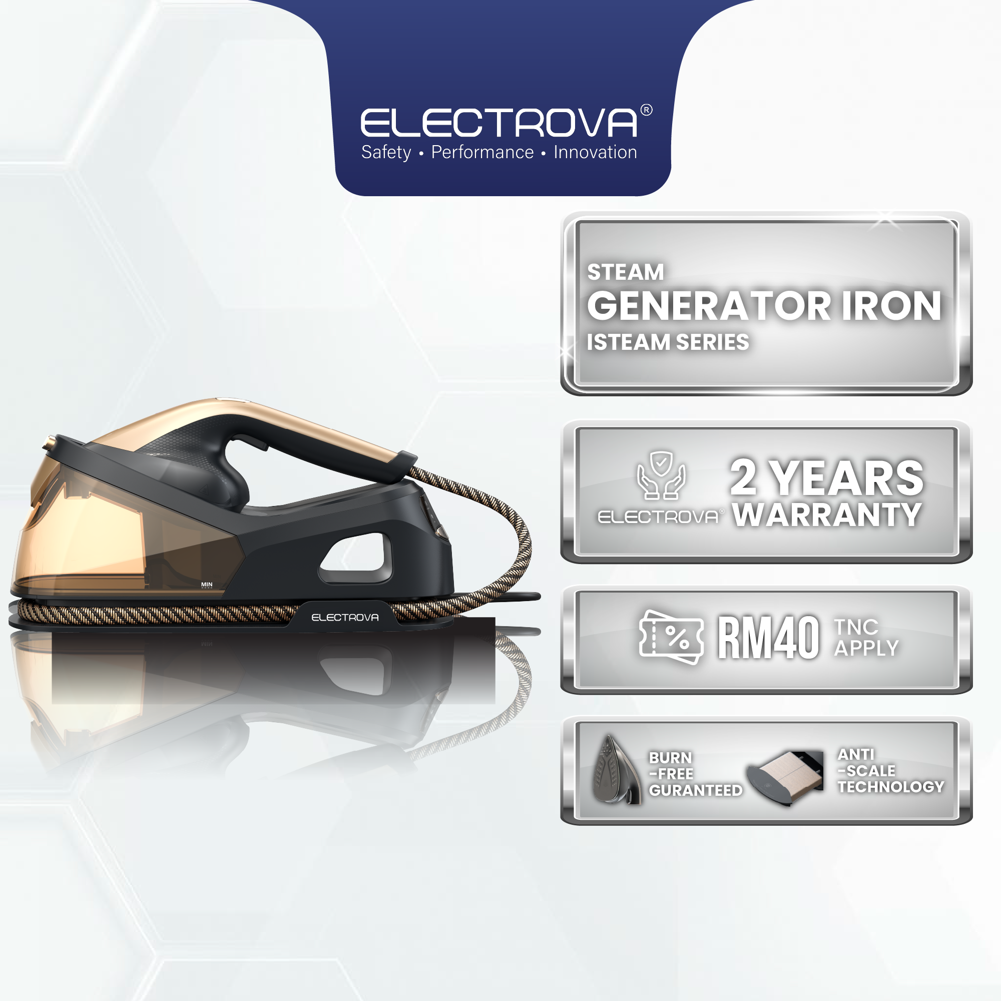 Electrova Perfect iSteam Series Steam Generator Iron