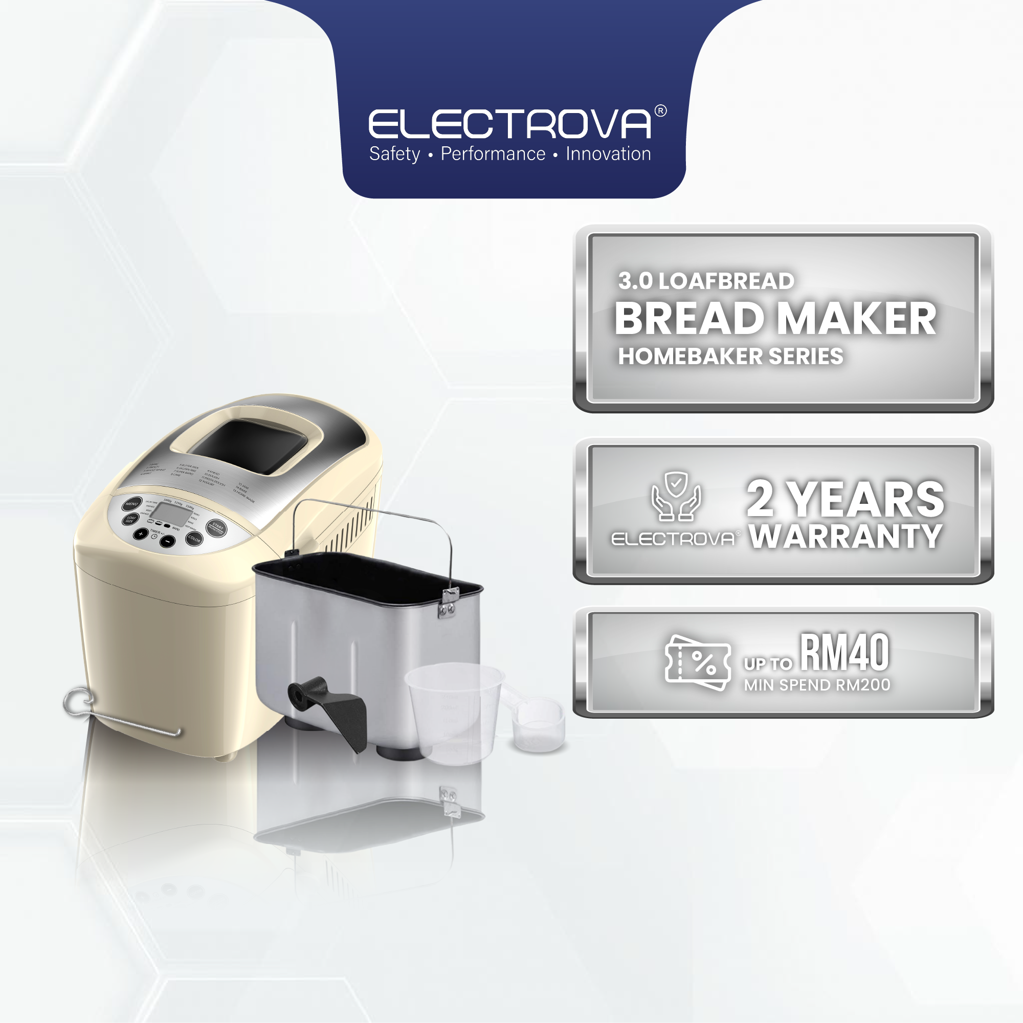 Electrova HomeBaker Series Bread Maker (3.0LB)