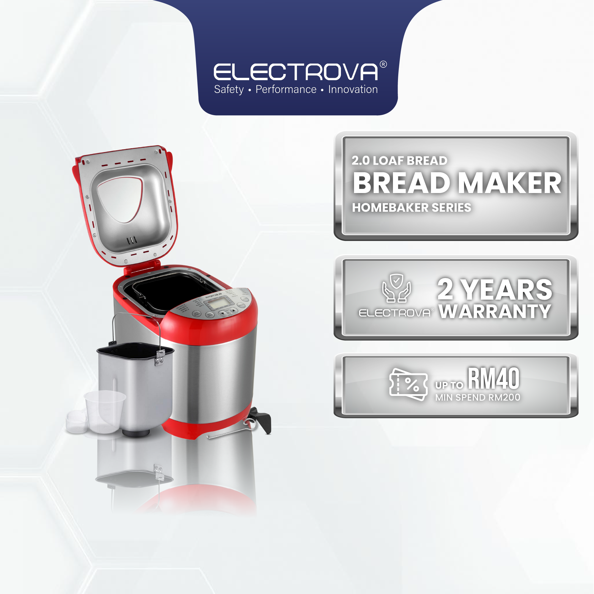 Electrova HomeBaker Series Bread Maker (2.0LB)