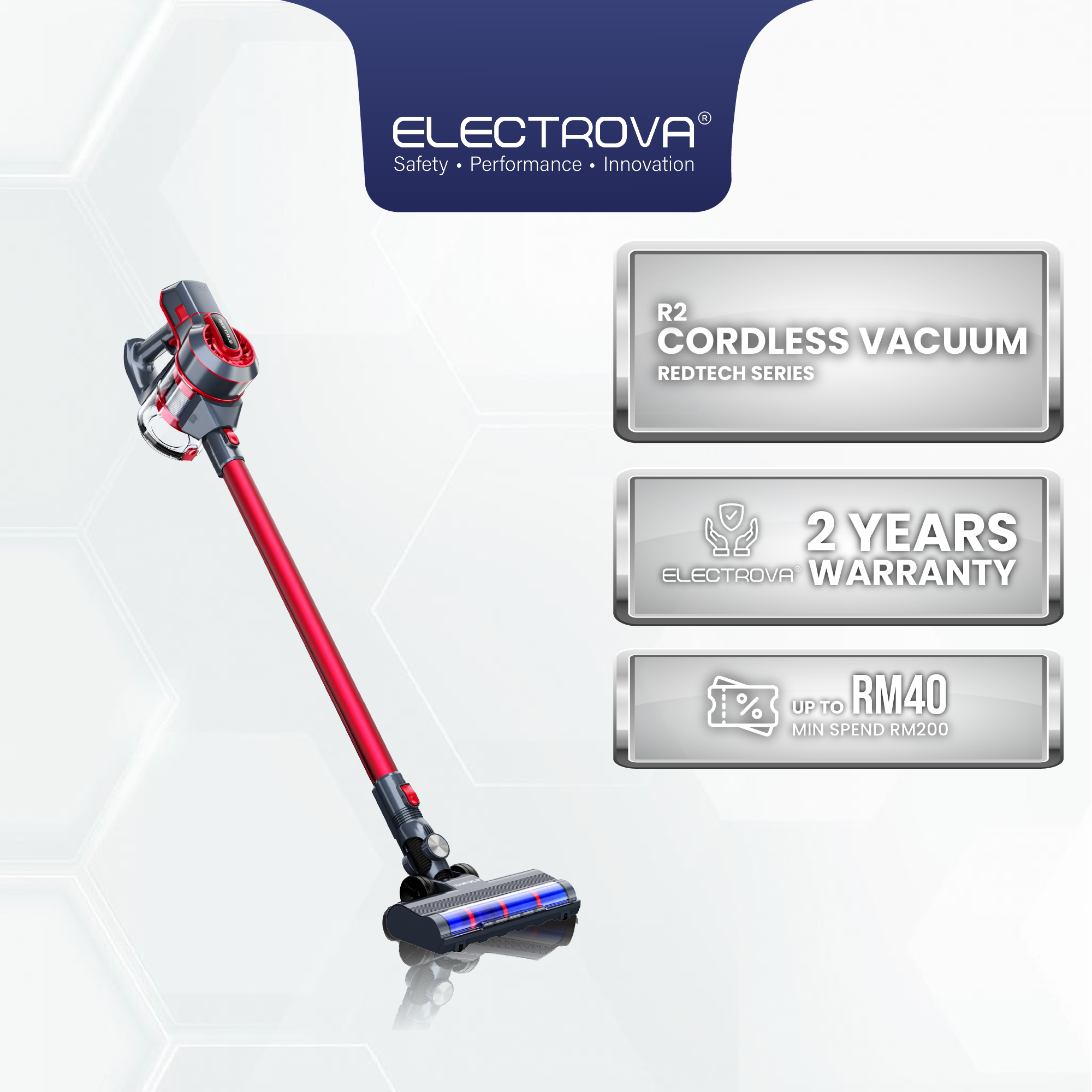 Electrova Redtech Cyclonic R2 Cordless Vacuum Cleaner