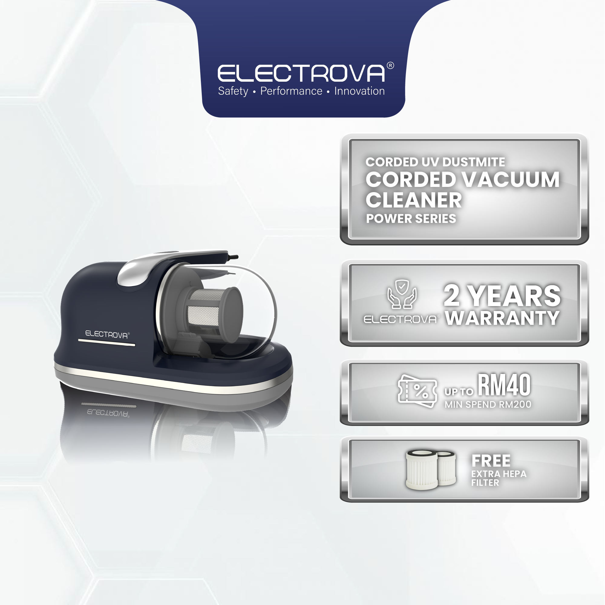 Electrova VacLife Series Anti Dust Mite UV Corded Vacuum Cleaner