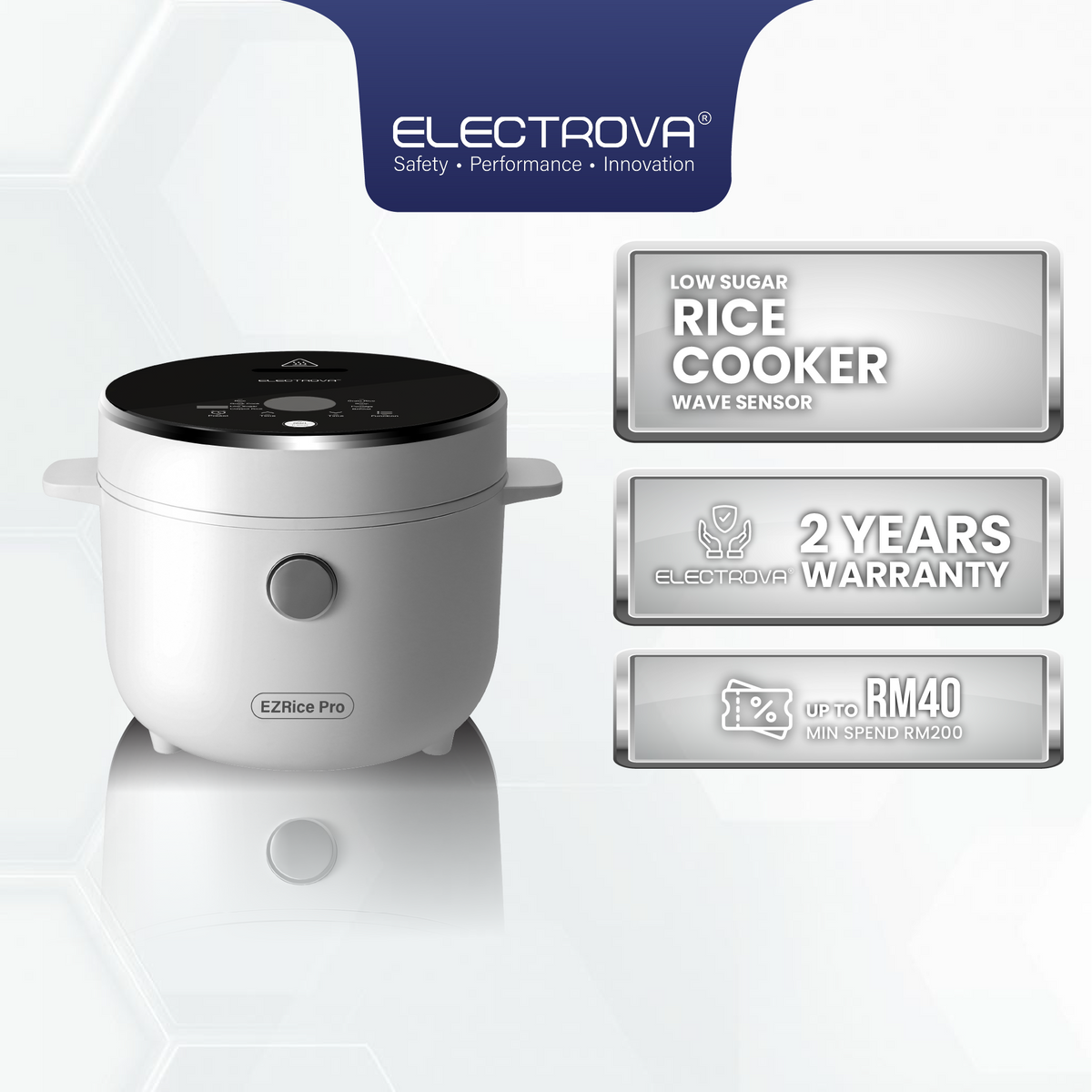 Electrova Wave Sensor Digital Low Sugar Rice Cooker EzRice Pro