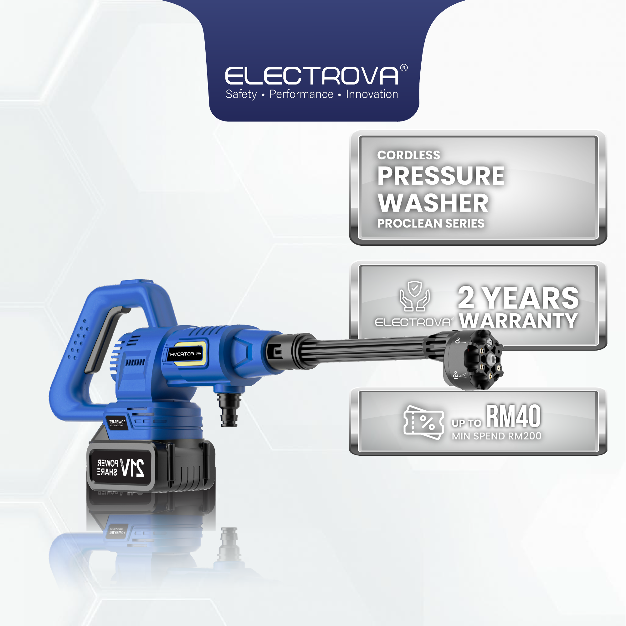 Electrova ProClean Series Cordless Power Jet Pressure Washer