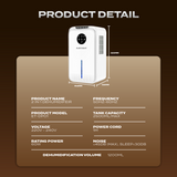 Electrova Portable 2 in 1 Dehumidifier and Air Purifier dimensions, specifications and moisture removal capacity overview